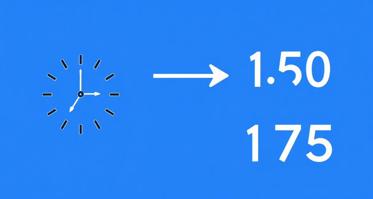 Illustration of an analog clock converting to decimal hours